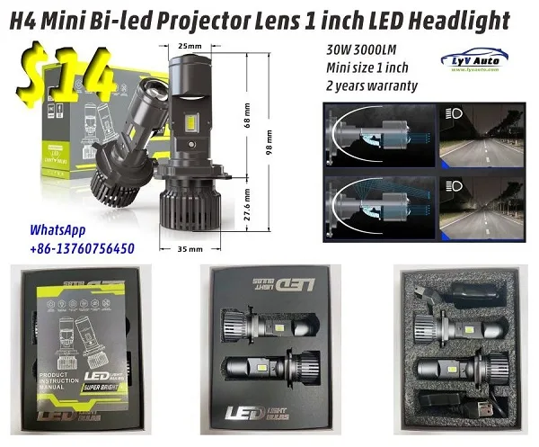 LED Headlight mini projector lens H4 - Image 3