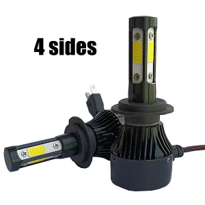 Foco led 360 grados 4 lados X7 para carro ventas al por mayor, luces led para auto con cree led X7 12V 24V 50W 50000LM 6000K-6500K con 1 ano garantia de fábrica china LYV AUTO