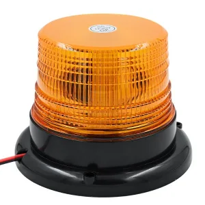 LED warning light 12W 12-80V, round led beacon with PC lens, ABS base with magnet installation, amber, red and blue colors, RGB flashlight, IP67 with 1 year warranty - LYV AUTO