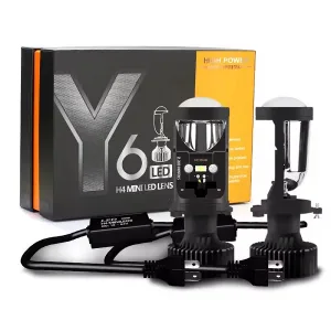 9-32V LED Headlight Projector Mini Lens Y6 60W H4 H7 6000-6500K white light with csp led for cars, motorcycles, with 1 year warranty from LYV AUTO